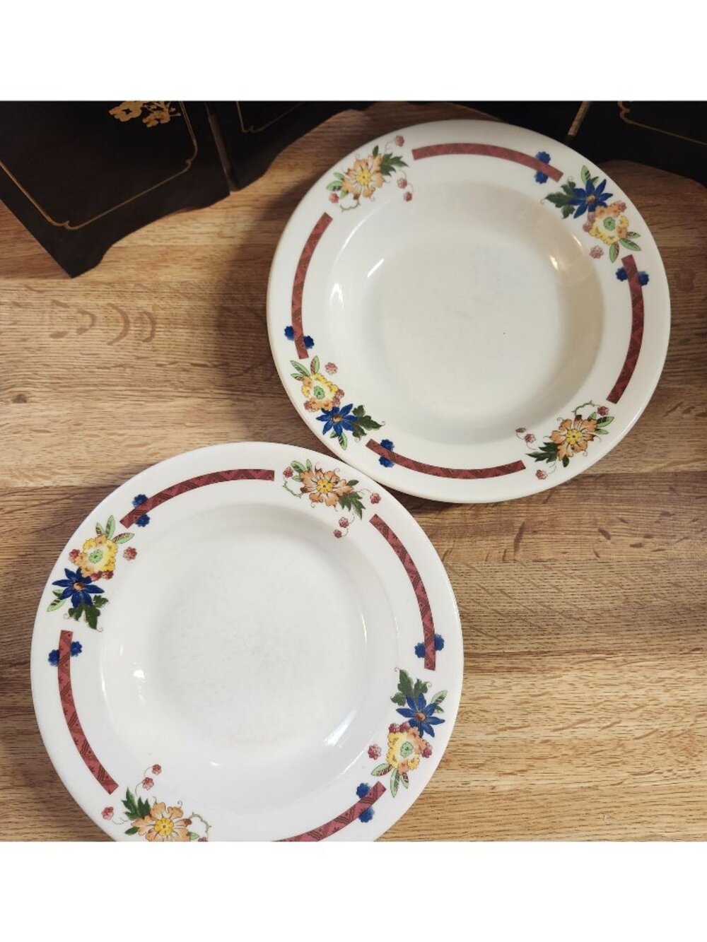 Syracuse China Old Abbey Rimmed Soup Bowls Set of 2